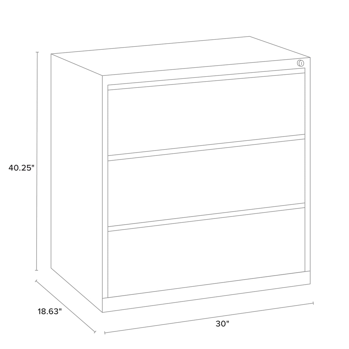 30 Inch Wide 3 Drawer Metal Lateral File Cabinet White B89506