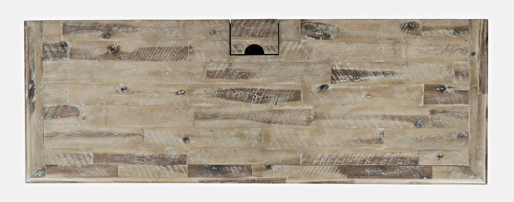 Distressed Acacia USB Charging Desk W396