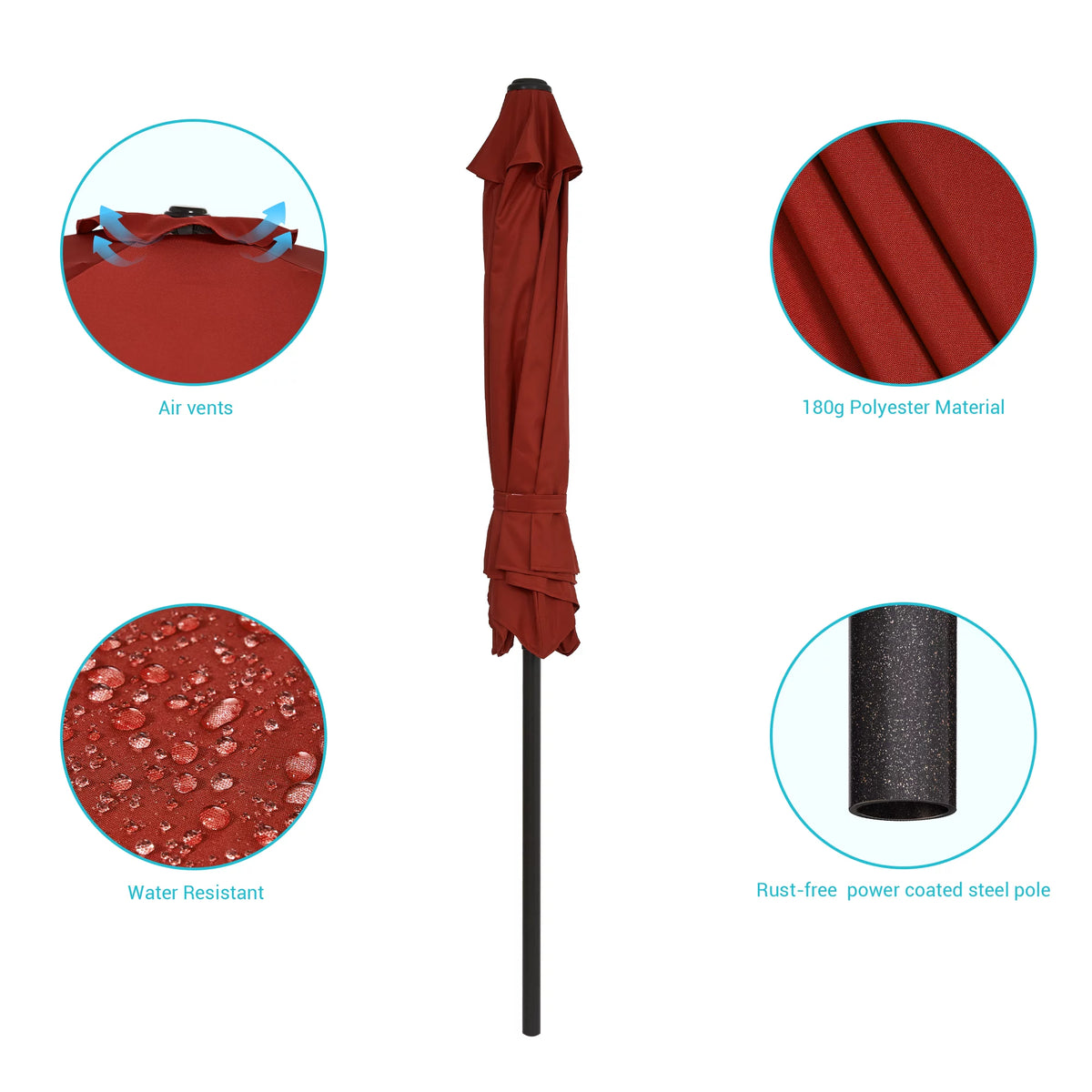 7.5 FT Outdoor Patio Market Umbrella with Tilt Button W836369