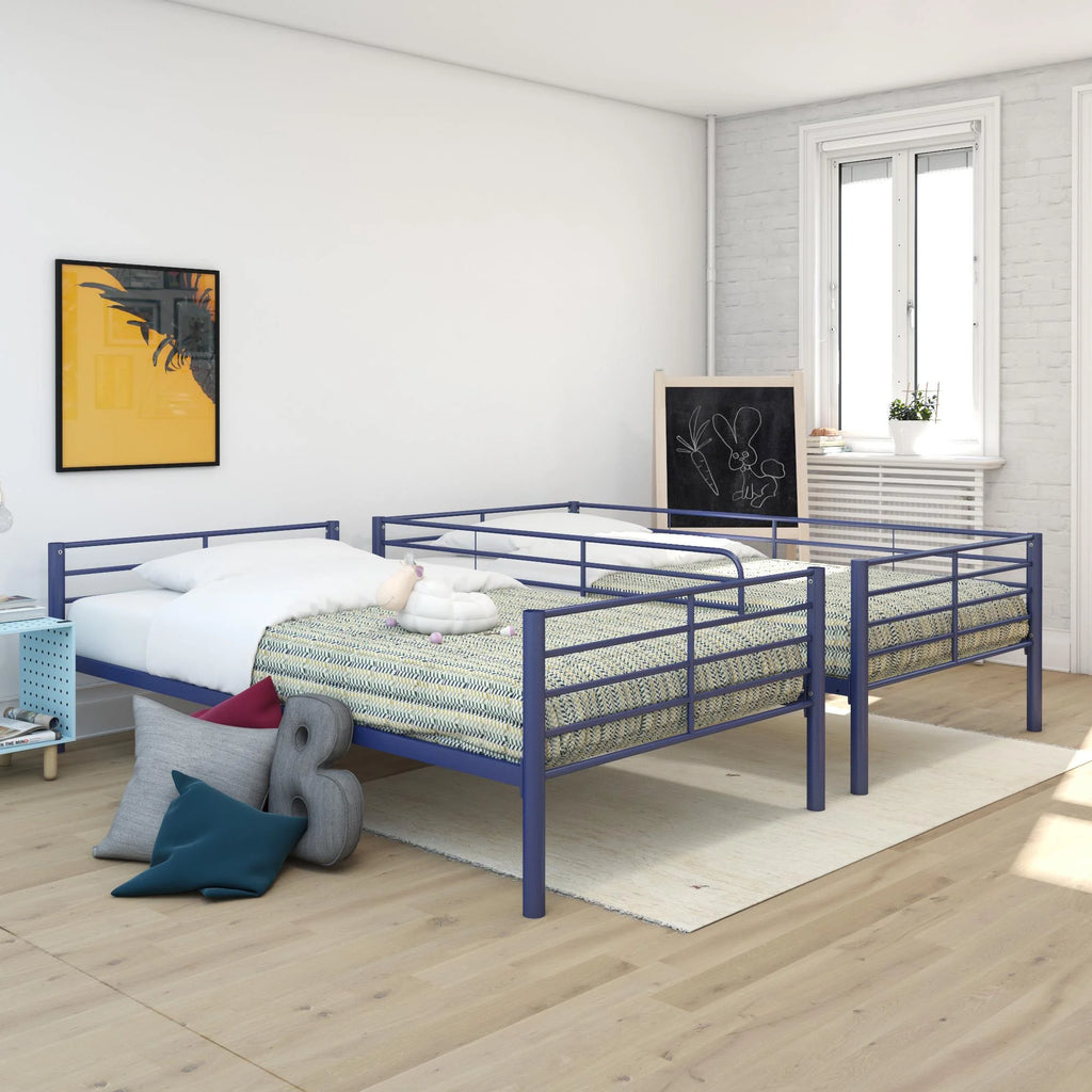 Blue Twin over Twin Metal Bunk Bed F641033