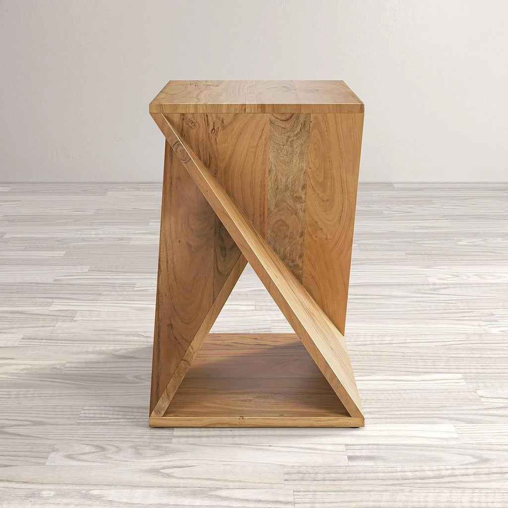Solid Wood 24" Tall Modern Table Pre-Assembled Q357