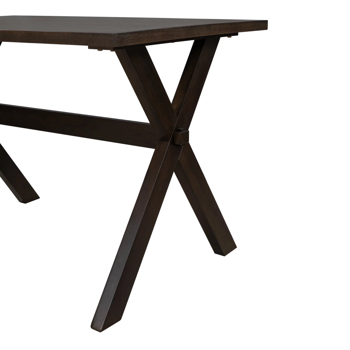 Farmhouse Rustic Wood Dining Table with X-shape Legs, Brown S427849