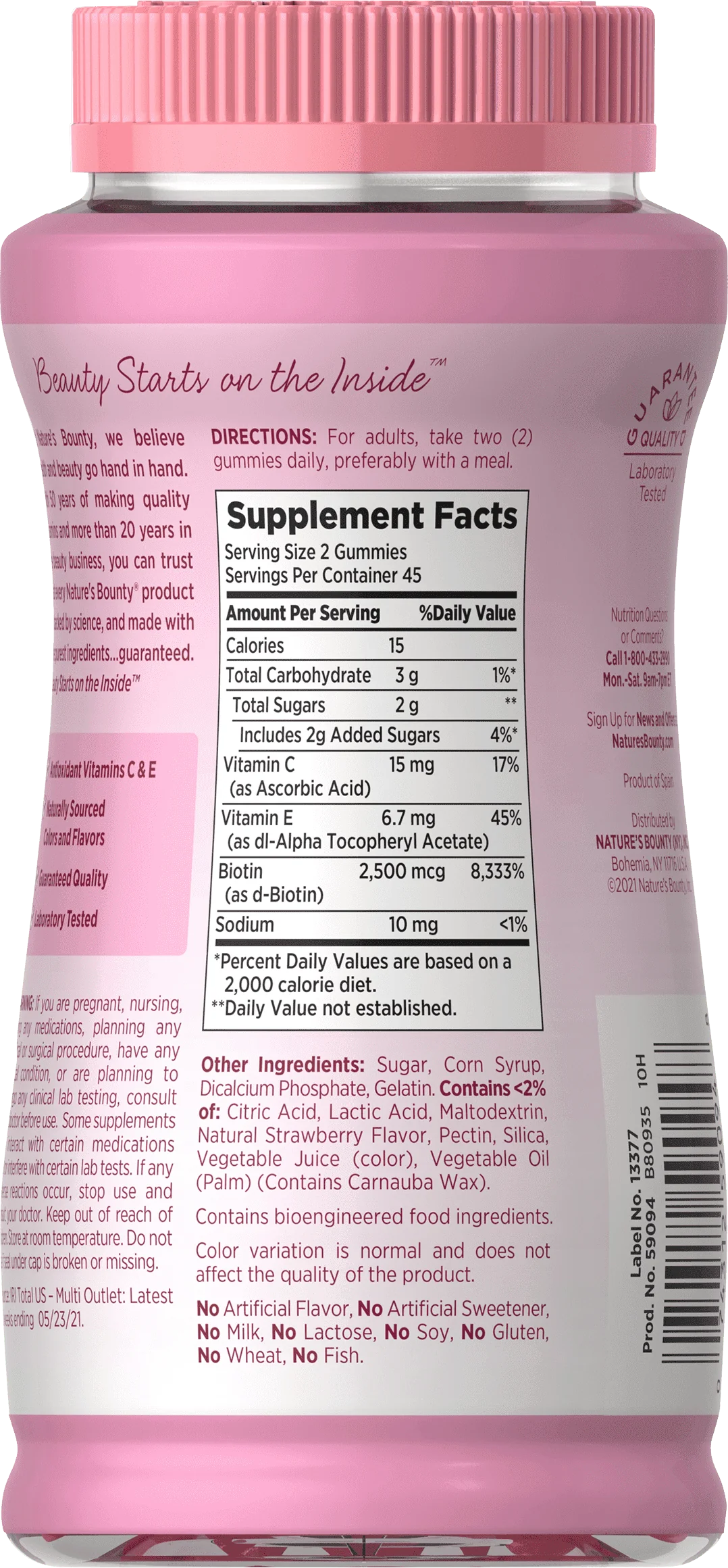 Biotin Hair Skin and Nail Vitamins Gummies 90 Ct X192058