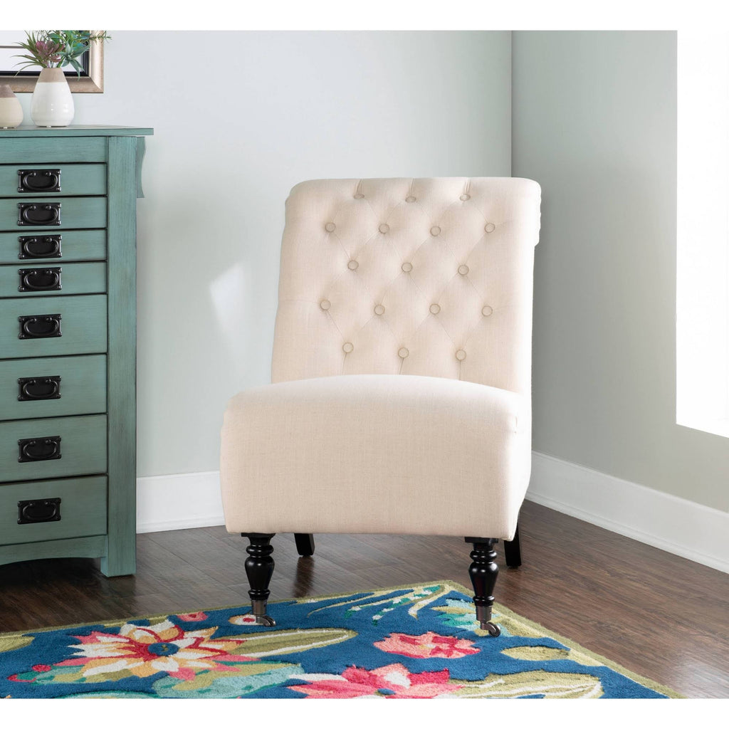 Natural Roll Back Tufted Chair O41367