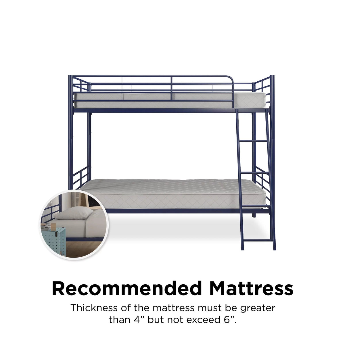 Blue Twin over Twin Metal Bunk Bed F641033