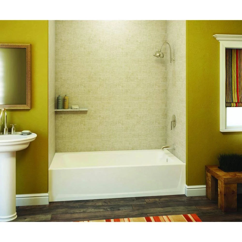 White 5 ft. Left Hand Drain Soaking Tub Z590