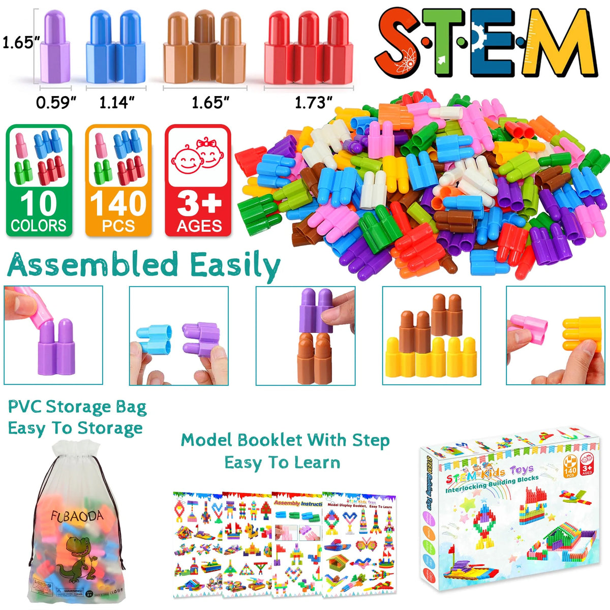 140 Pcs STEM Building Blocks Construction Toy Set K19776