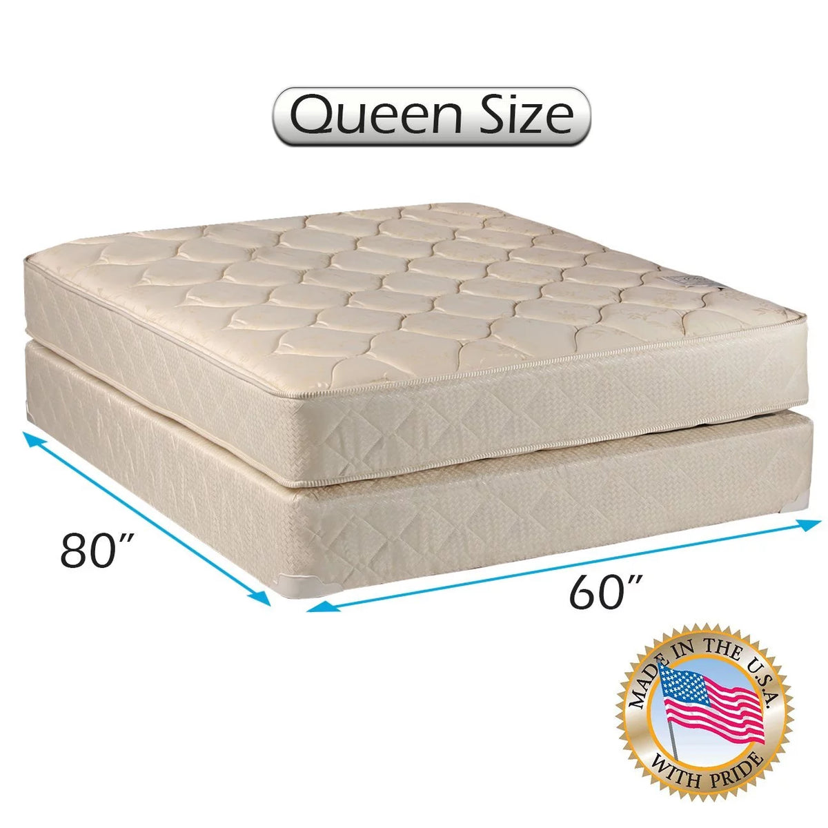 Queen 9 Inch Firm Mattress Set with Bed Frame I689