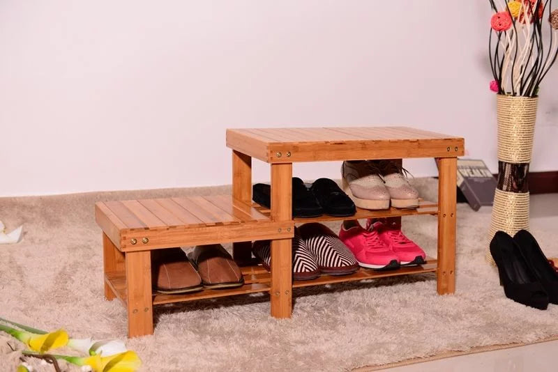3 Tiers Bamboo Shoe Rack Bench U57566