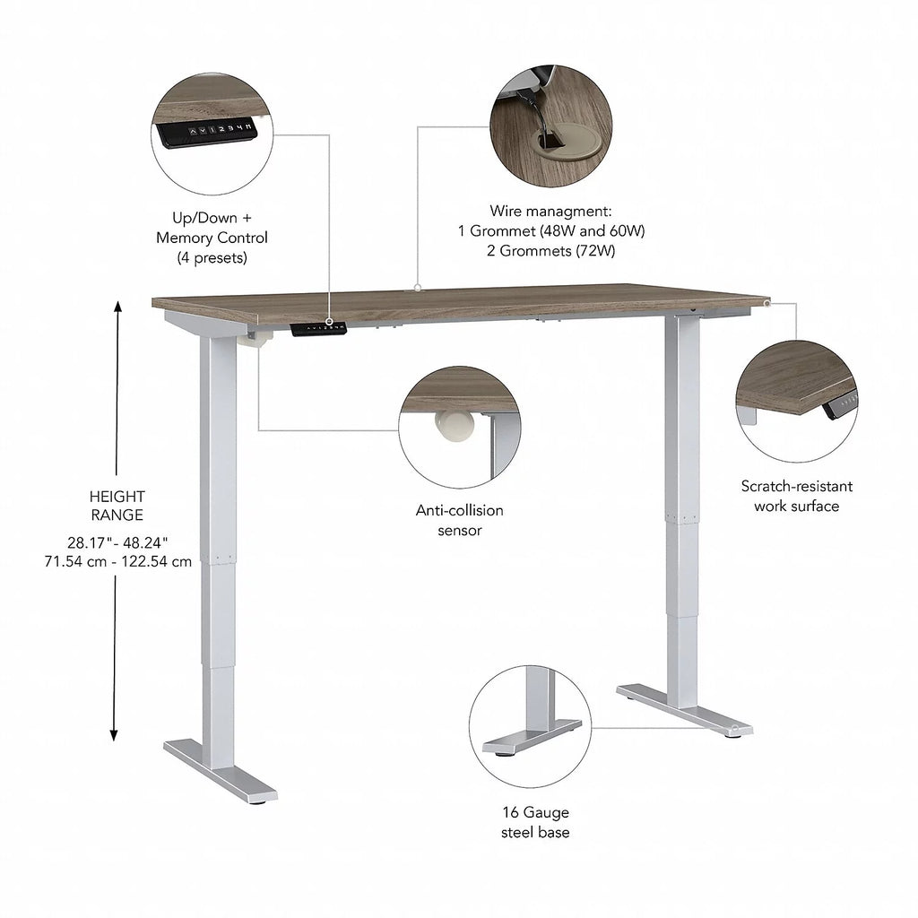 Adjustable Desk in Modern Hickory D487686