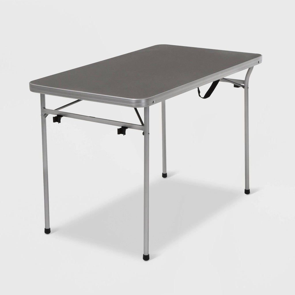 4ft Grey Aluminum Camping Table and Bench Set S710