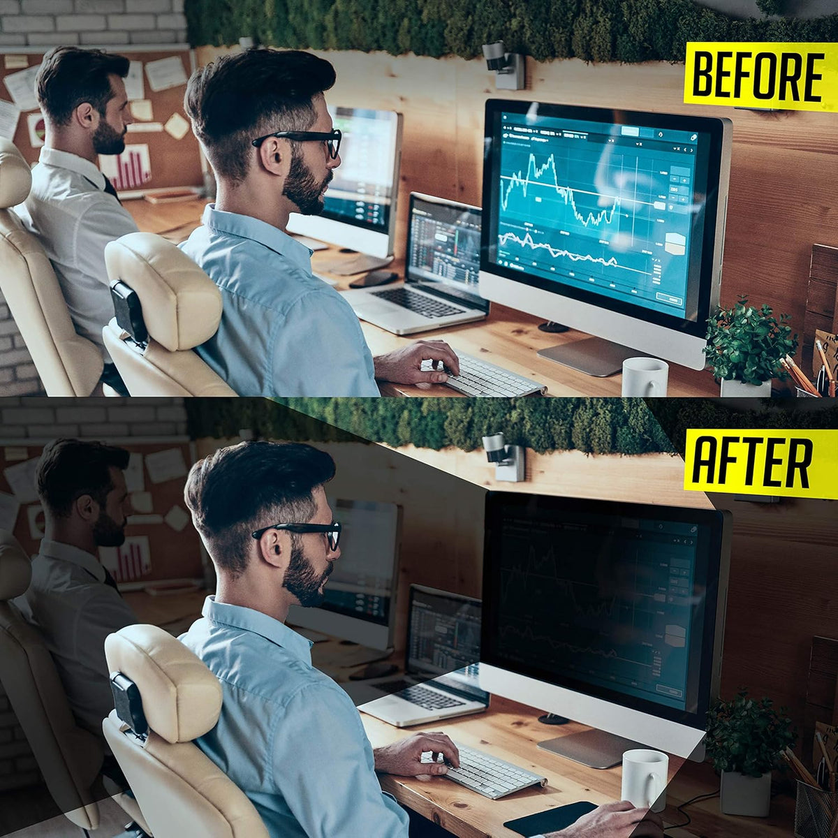 16:9 Computer Privacy Screen Filter for Monitor, Pack of 2 B67258