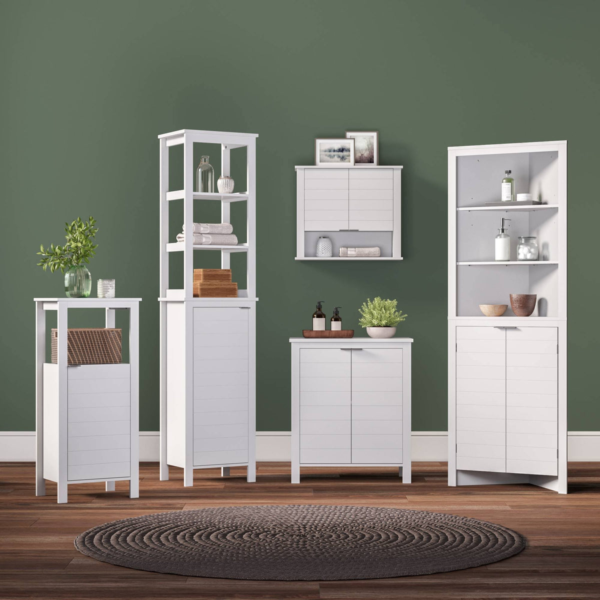Two Door Floor Cabinet White B953